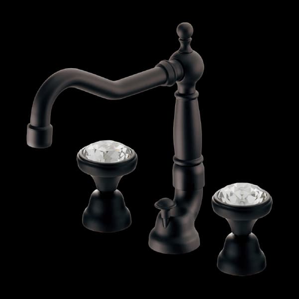 Vòi lavabo Nóng lạnh, 2 nút vặn Màu đen L153D sang trọng, chất lượng Nhật Bản