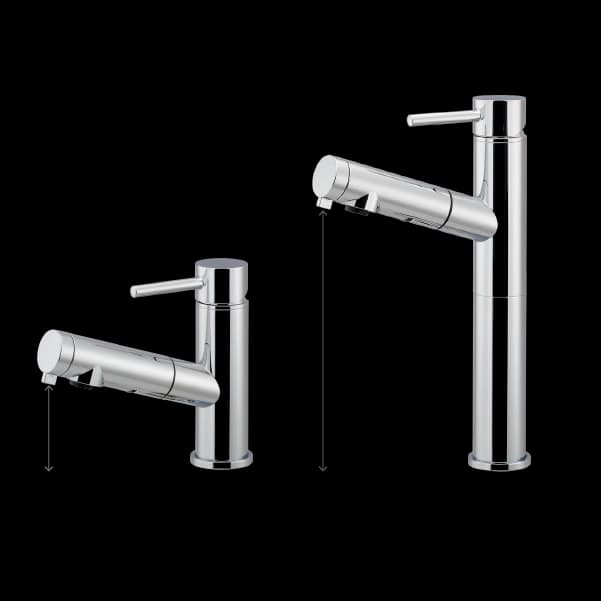 Vòi lavabo Dây rút nóng lạnh Màu chrome L184CH - Hình ảnh 4 - Vòi rửa cao cấp Kurashi