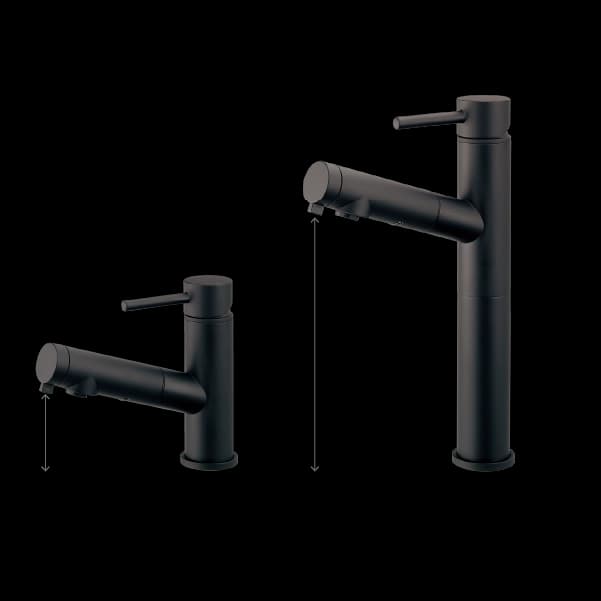 Vòi lavabo Dây rút nóng lạnh Màu đen L184MD - Hình ảnh 4 - Vòi rửa cao cấp Kurashi