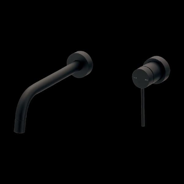 Vòi lavabo Gắn tường, nóng lạnh, 1 cần gạt Màu đen L193D - Hình ảnh 1 - Vòi rửa cao cấp Kurashi